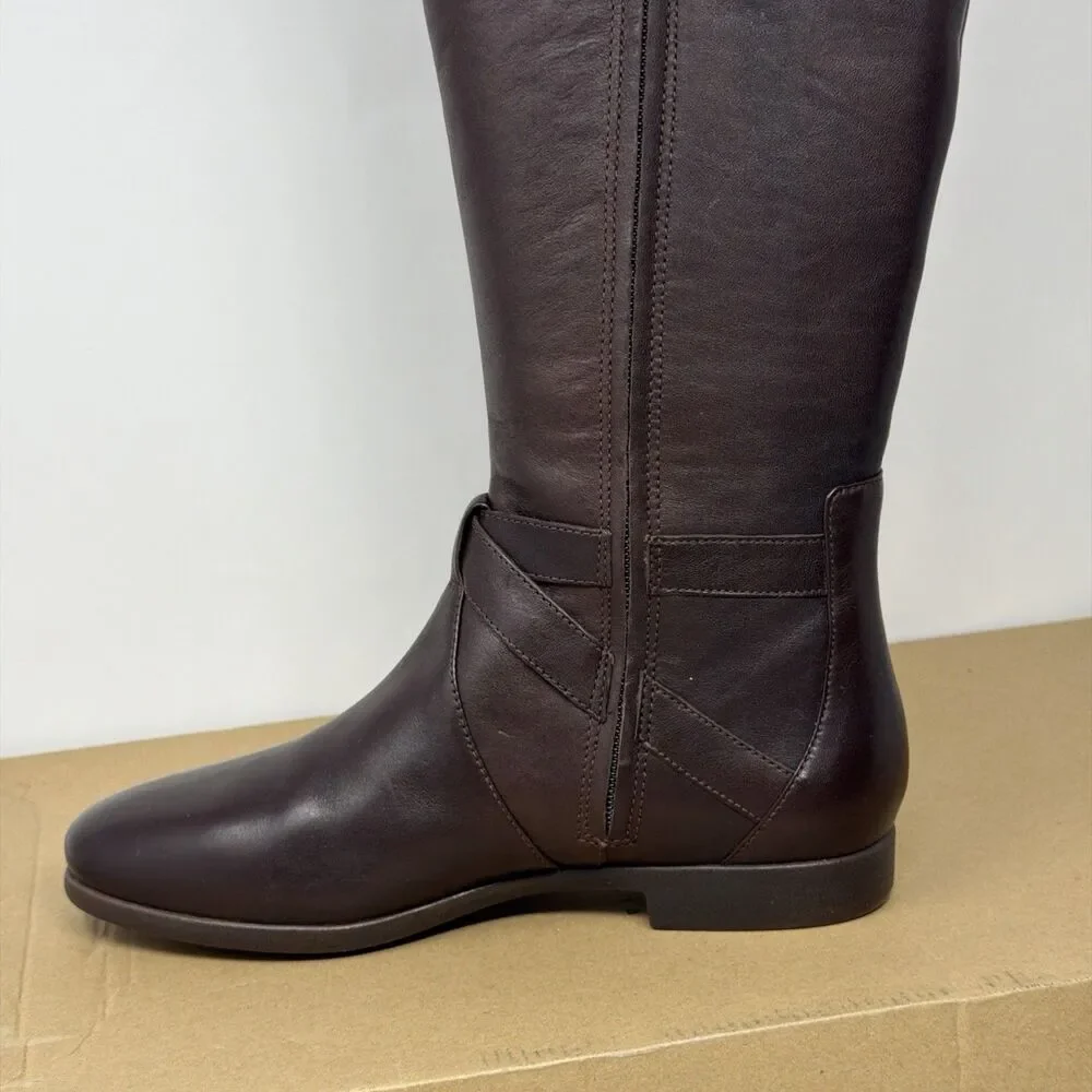 UGG Beryl Women’s 7 Stout Brown Leather Tall Riding Boots 1005920 NEW BOX